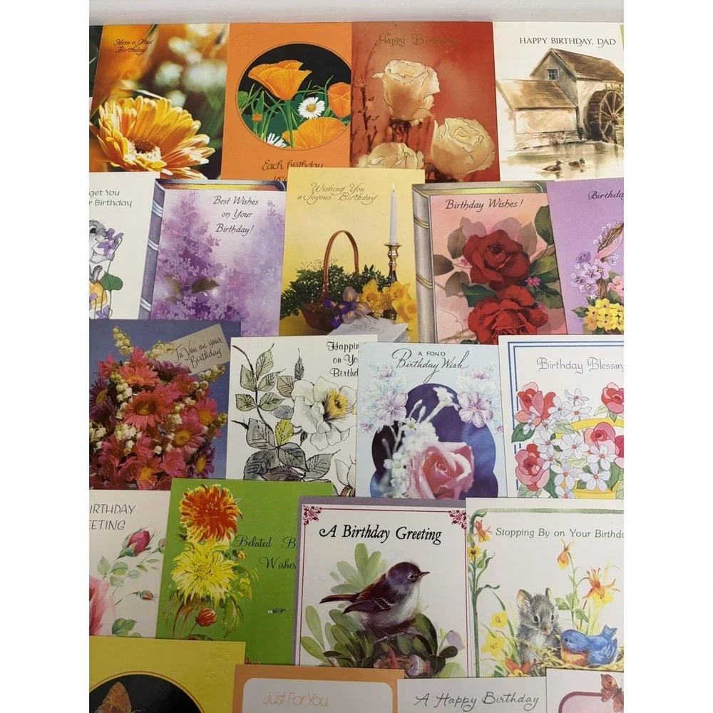 Vintage Birthday Cards Some Fronts ONLY Scrapbooking Crafts Decoupage Lot of 50+